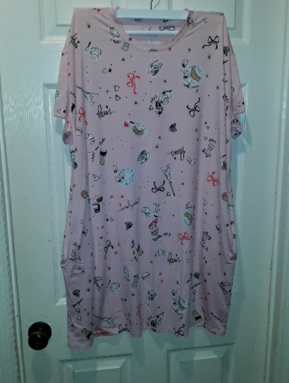 Joyspun "Dreamy Soft Collection" Paris Effiel Tower Sleep Nightgown With Pockets